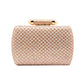 Rose Gold Bling Rectangle Evening Clutch Crossbody Bag, These Bling details Clutch bags are fit for all occasions and places. perfect for makeup, money, credit cards, keys or coins, and many more things. This handbag features a top Clasp Closure for security and contains a detachable shoulder chain that makes your life easier and trendier. Its catchy and awesome appurtenance drags everyone's attraction to you. Perfect gift ideas for a Birthday, Holiday, Christmas, Anniversary, Valentine's Day, etc. 