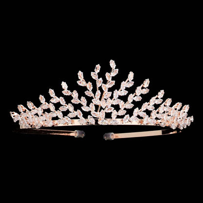 Rose Gold Cz Marquise Stone Cluster Princess Tiara, the cluster princess tiara is a classic royal tiara made from gorgeous marquise stone and is the epitome of elegance. Exquisite design with gorgeous color and brightness, makes you more eye-catching in the crowd and also it will make you more charming and pretty without fail.