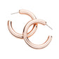 Rose Gold Fashionable Bold Metal Half Hoop Earrings. Textured Stylish Half Hoop Earrings, adds a sophisticated glow & eye-catching style to any outfit, coordinate these exquisite half hoop earrings with any ensemble from business casual to wear, ideal for parties, events, holidays. Perfect Birthday Gift, Anniversary Gift, Mother's Day Gift, Anniversary Gift, Graduation Gift, Prom Jewelry, Just Because Gift, Thank you Gift.