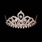 Rose Gold Mini Crystal Rhinestone Pave Princess Tiara, this crystal rhinestone tiara is a classic royal tiara made from gorgeous rhinestone that reveals the epitome of elegance and bridal luxury, and grace. This unique Hair Jewelry is suitable for any special occasion such as weddings, engagements, proms, evenings, It is the perfect compliment that will make your whole wedding dress look come to life. Show your royalty with this Princess Tiara.