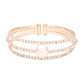 Rose Gold Pearl Accented Split Rhinestone Evening Cuff Bracelet. These gorgeous rhinestone pieces will show your class in any special occasion. The elegance of these rhinestone goes unmatched, great for wearing at a party! Perfect jewelry to enhance your look. Awesome gift for birthday, Anniversary, Valentine’s Day or any special occasion.