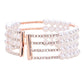 Rose Gold Pearl Crystal Rhinestone Statement Cuff Evening Bracelet; Look as regal on the outside as you feel on the inside, feel absolutely flawless. Fabulous fashion and sleek style adds a pop of pretty color to your attire, coordinate with any ensemble from business casual to everyday wear