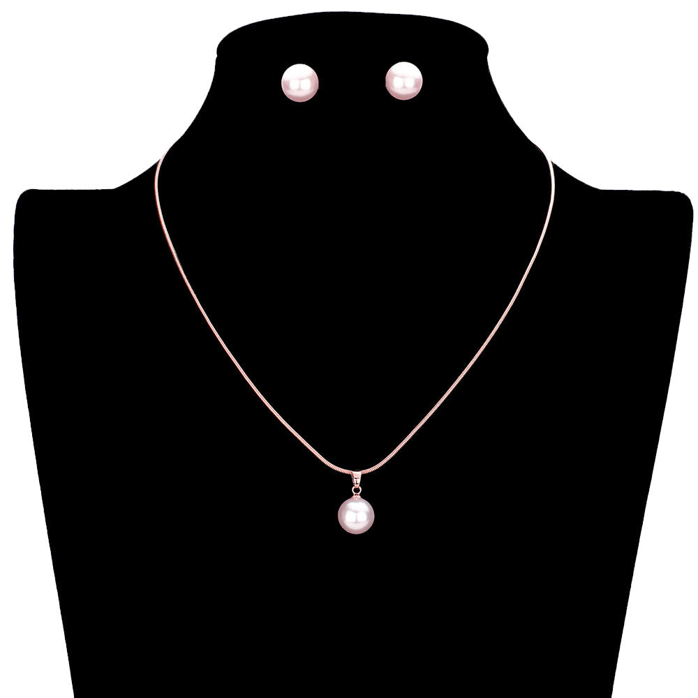 Rose Gold Pearl Pendant Necklace, is a stunning jewelry set that will sparkle all night long making you shine like a diamond on special occasions. Wear together or separate according to your event with different outfits to add perfect luxe and class with incomparable beauty. Simple sophistication makes a stand-out addition to your collection designed to accent the neckline and add a gorgeous stylish glow to any special outfit in style.