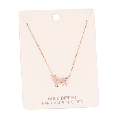 Rose Gold Gold Dipped Dachshund Heart Charm Dog Detailed Pendant Charm Necklace; this beautiful Dachshund dog themed charm necklace is the perfect gift for the women in our lives who love dogs. Perfect gift for National Dog Day, Birthday Gift, Anniversary Gift, Mother's Day Gift, Just Because Gift, Dog Lover, Dog Mom, Pet Owner