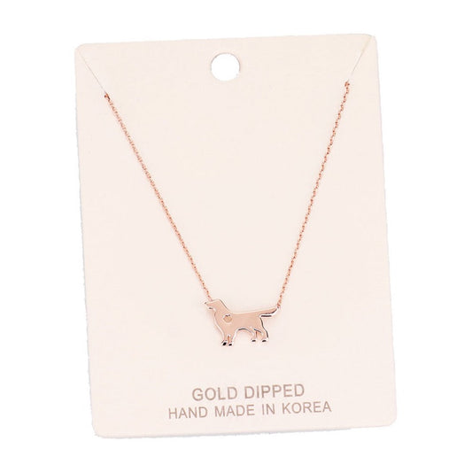 Rose Gold Gold Dipped Dachshund Heart Charm Dog Detailed Pendant Charm Necklace; this beautiful Dachshund dog themed charm necklace is the perfect gift for the women in our lives who love dogs. Perfect gift for National Dog Day, Birthday Gift, Anniversary Gift, Mother's Day Gift, Just Because Gift, Dog Lover, Dog Mom, Pet Owner