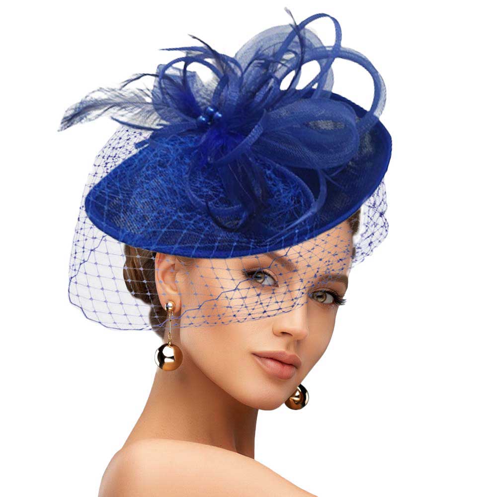 Royal Blue Feather Mesh Fascinator Headband, Stylish Fascinator hat, noble, delicate mesh feathers and material is compertable and easy wearing also add glamour and fancy charming. This timeless pieces are Perfect for a fancy formal event, a ladies luncheon, a tea party, cocktail party, prom, Kentucky Derby, Grand National, Melbourne Cup, Triple Crown, wedding or any special occasion.