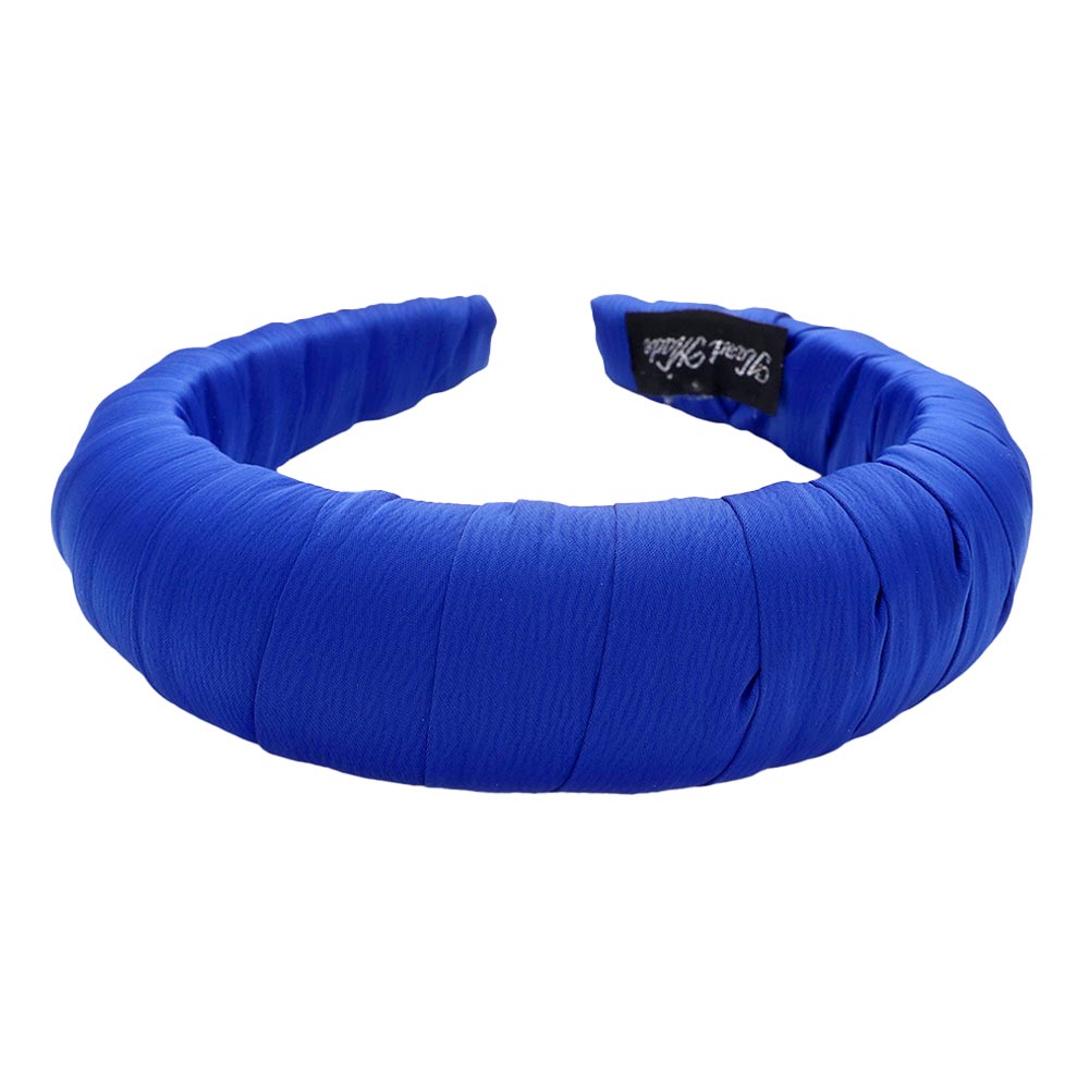 Royal Blue Solid Fabric Wrapped Padded Headband, create a natural & beautiful look while perfectly matching your color with the easy-to-use solid fabric-wrapped padded headband. Add a super neat and trendy knot to any boring style. Perfect for everyday wear, special occasions, outdoor festivals, and more.