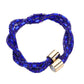 Royal Blue Stone Embellished Twisted Magnetic Bracelet, Glam up your look with this Magnetic bracelet. Make your vibe extra sparkly with this eye-catching arm candy. The magnet clasp keeps the bracelet secure on your wrist and makes it easy to wear and take off. This wide Twisted- style bracelet works well as a statement jewelry piece. Awesome gift for birthday, Anniversary, Valentine’s Day or any special occasion.