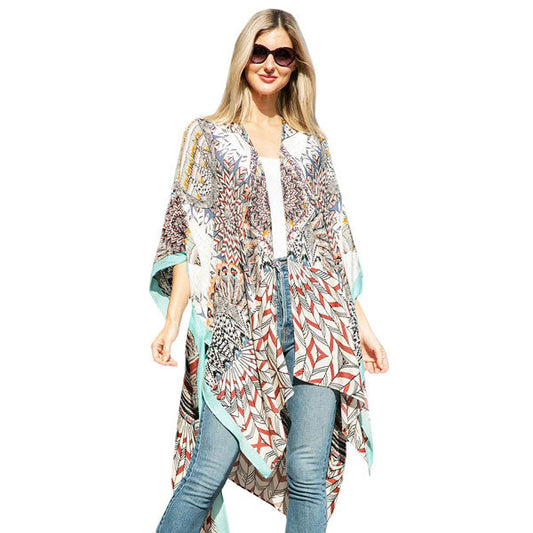 Rust Boho Patterned Cover Up Kimono Poncho, on trend & fabulous, a luxe addition to any cold-weather ensemble. The perfect accessory, luxurious, trendy, super soft chic capelet, keeps you warm and toasty. You can throw it on over so many pieces elevating any casual outfit! Perfect Gift for Wife, Mom, Birthday, Holiday, Anniversary, Fun Night Out.