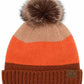 Rust C.C Multi Color Block Stripes Pom Beanie, wear it before running out the door into the cool air to keep yourself warm and toasty and look absolutely beautiful. You’ll want to reach for this toasty beanie to keep you incredibly warm everywhere and every occasion. Accessorize the fun way with this pom hat. It's the autumnal touch you need to finish your outfit in style.