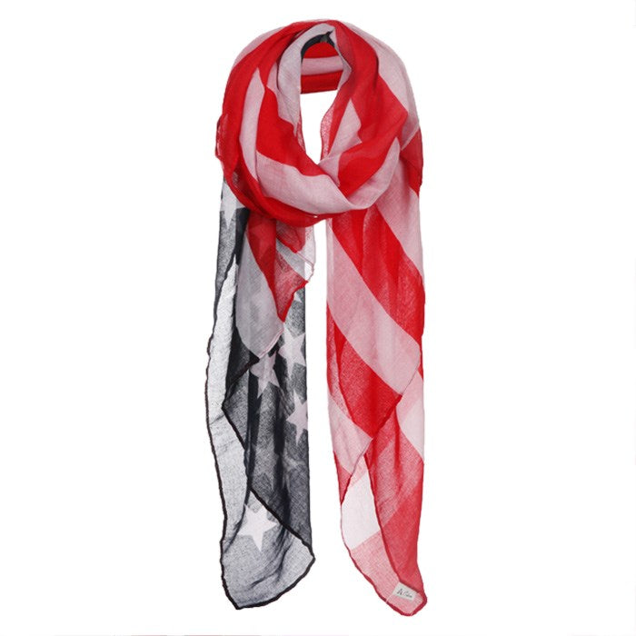 Red White & Blue Oblong American Flag Scarf - Red_White_Blue
