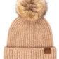 Sand C.C Classic Rib Beanie With Faux Fur Pom, These awesome trendy women’s Rib Beanie With Faux Fur Pom are Warm, durable and comfortable. This will be your go-to beanie this fall and winter season. The classic style allows you to enhance your outfit, no matter your wardrobe. Accessorize the fun way with this faux fur pom pom hat, Awesome winter gift accessory! Perfect Gift Birthday, Christmas, Stocking Stuffer, Secret Santa, Holiday, Anniversary, Valentine's Day, Loved One.
