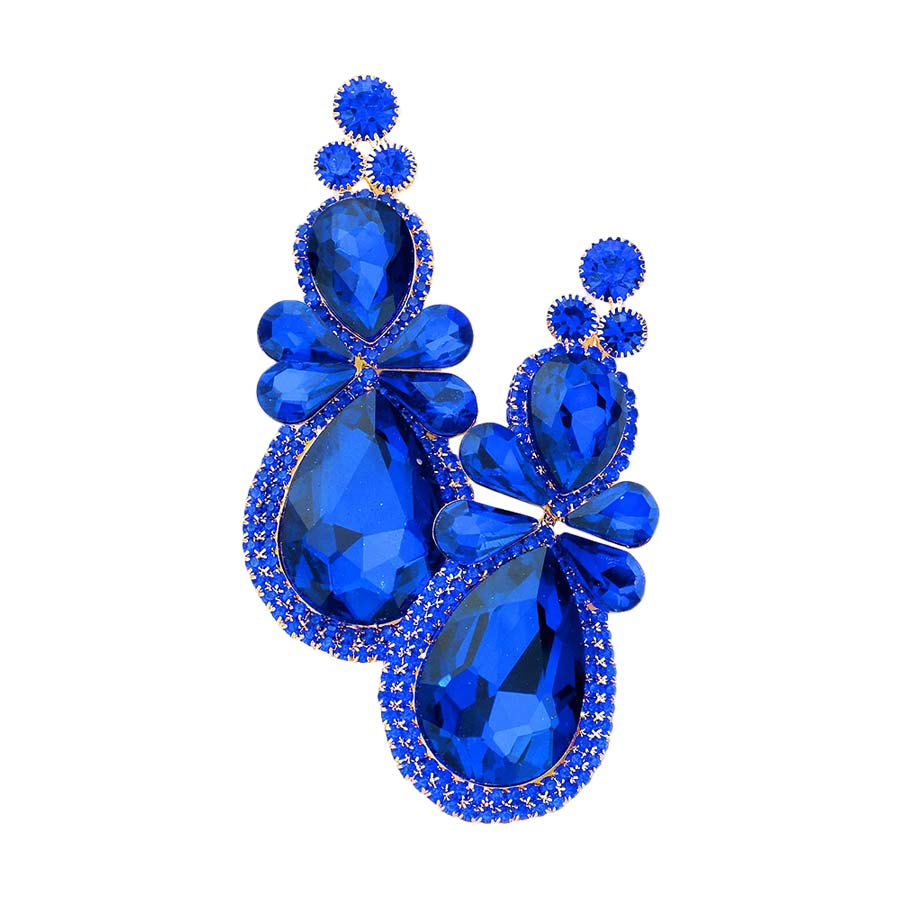 Sapphire Teardrop Accented Dangle Evening Earrings, are beautifully decorated to dangle on your earlobes on special occasions for making you stand out from the crowd. Wear these evening earrings to show your unique yet attractive & beautiful choice. Perfect gift for Birthdays, anniversaries, Graduation, and Prom Jewelry.