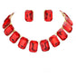 Siam Emerald Cut Stone Link Evening Necklace, This gorgeous necklace jewelry set will show your class on any special occasion. The elegance of these stones goes unmatched, great for wearing at a party! stunning jewelry set will sparkle all night long making you shine like a diamond on special occasions. Perfect jewelry to enhance your look and for wearing at parties, weddings, date nights, or any special event. 