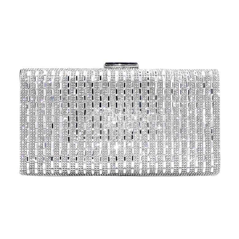 Silver Bling Evening Clutch Crossbody Bag, is beautifully designed and fit for all occasions & places. Show your trendy side with this awesome clutch crossbody bag. Versatile enough for carrying straight through the week, perfectly lightweight to carry around all day on special occasions. Perfect for makeup, money, credit cards, keys or coins, and many more things. This bling crossbody bag features a crossbody chain strap and clasp closure that makes your life easier and trendier. 