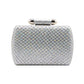 Silver Bling Rectangle Evening Clutch Crossbody Bag, These Bling details Clutch bags are fit for all occasions and places. perfect for makeup, money, credit cards, keys or coins, and many more things. This handbag features a top Clasp Closure for security and contains a detachable shoulder chain that makes your life easier and trendier. Its catchy and awesome appurtenance drags everyone's attraction to you. Perfect gift ideas for a Birthday, Holiday, Christmas, Anniversary, Valentine's Day, etc. 