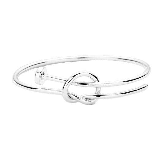 Silver Brass Metal Knotted Nail Bracelet, Get ready with these bright Bracelet, put on a pop of color to complete your ensemble. Perfect for adding just the right amount of shimmer & shine and a touch of class to special events. Perfect Birthday Gift, Anniversary Gift, Mother's Day Gift, Graduation Gift.