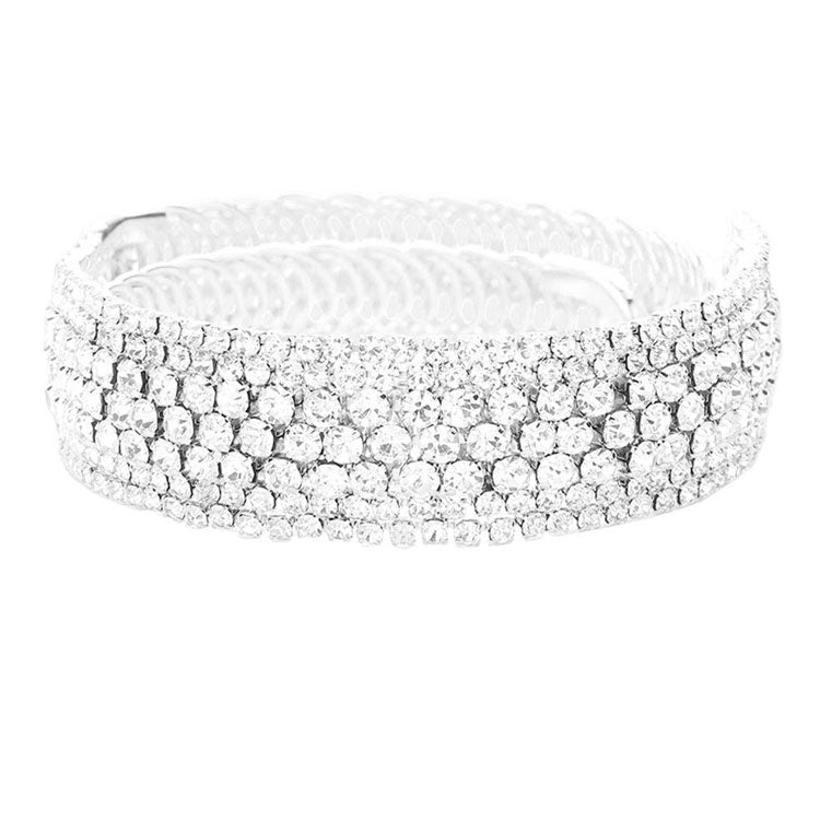 Silver Bubble Stone Evening Bracelet. Get ready with this bubble stone embellished bracelets, Beautifully crafted design adds a gorgeous glow to any outfit. Eye-catching sparkle, sophisticated look you have been craving for! Adds a pop of pretty color to your attire, Jewelry that fits your lifestyle! Awesome gift for birthday, Anniversary, Valentine’s Day or any special occasion.