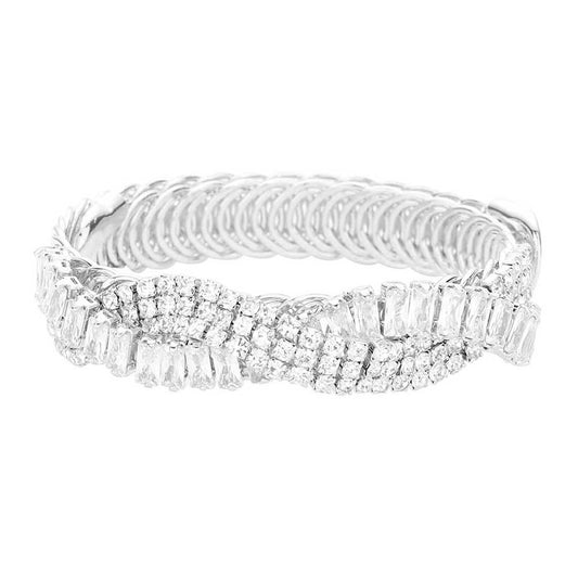Silver CZ Stone Pave Evening Bracelet. These gorgeous Stone pieces will show your class in any special occasion. The elegance of these Stone goes unmatched, great for wearing at a party! Perfect jewelry to enhance your look. Awesome gift for birthday, Anniversary, Valentine’s Day or any special occasion.