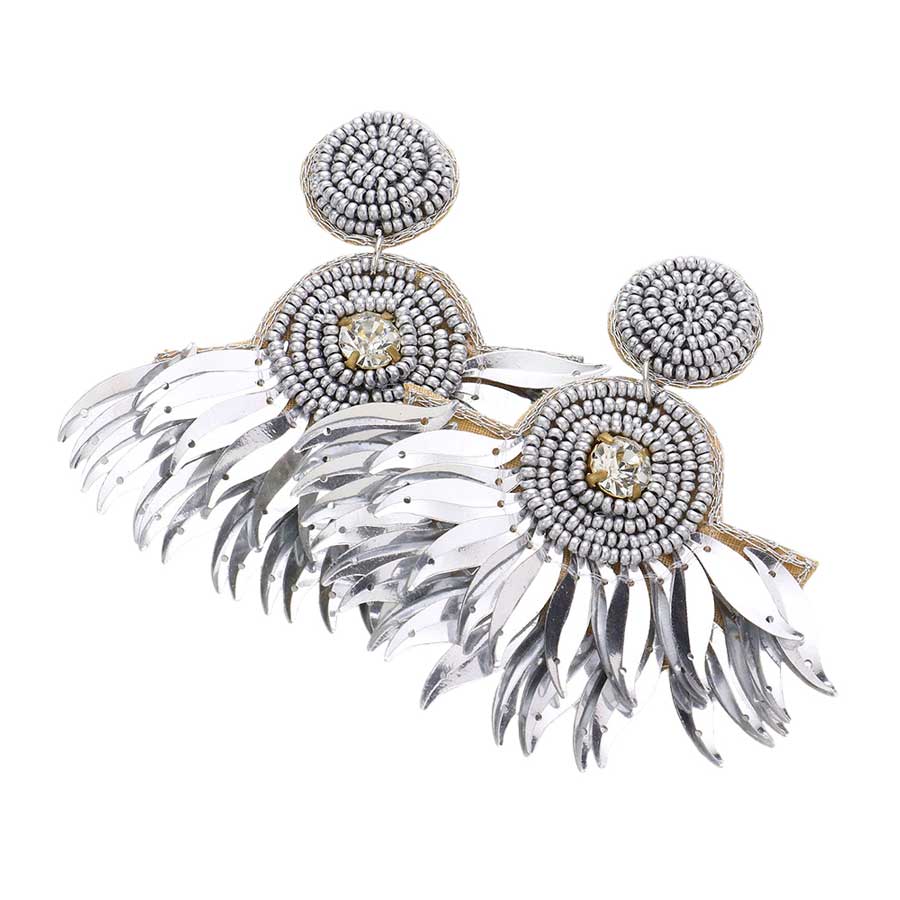 Silver Felt Back Seed Beaded Boho Fringe Dangle Earrings, are beautifully designed on a fringe theme to put on a pop of color and complete your ensemble. Perfect for adding the perfect beauty & glamor everywhere with these seed-beaded fringe earrings. These felt-back dangle earrings are handcrafted jewelry that fits your lifestyle.