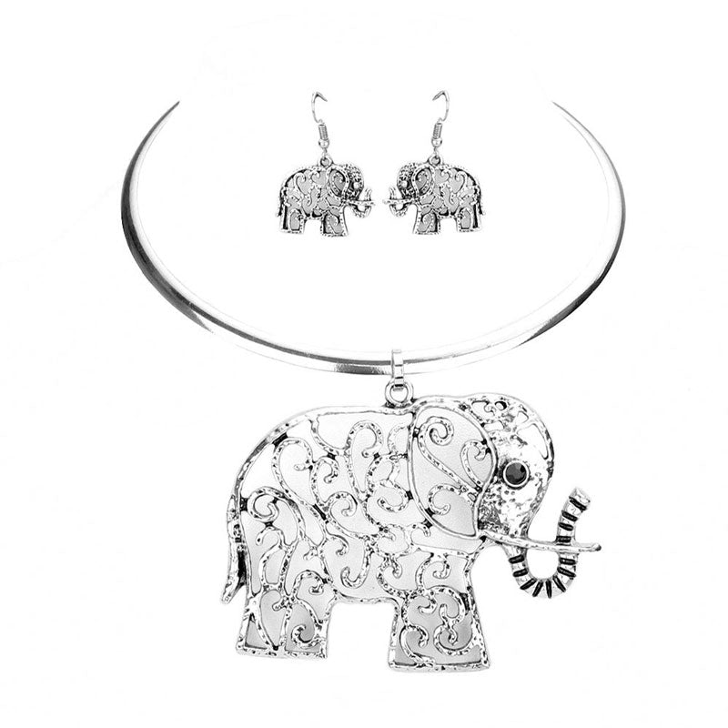 Silver Filigree Elephant Pendant Necklace, Get ready with these Pendant Necklace, put on a pop of color to complete your ensemble. Perfect for adding just the right amount of shimmer & shine and a touch of class to special events. Perfect Birthday Gift, Anniversary Gift, Mother's Day Gift, Graduation Gift.