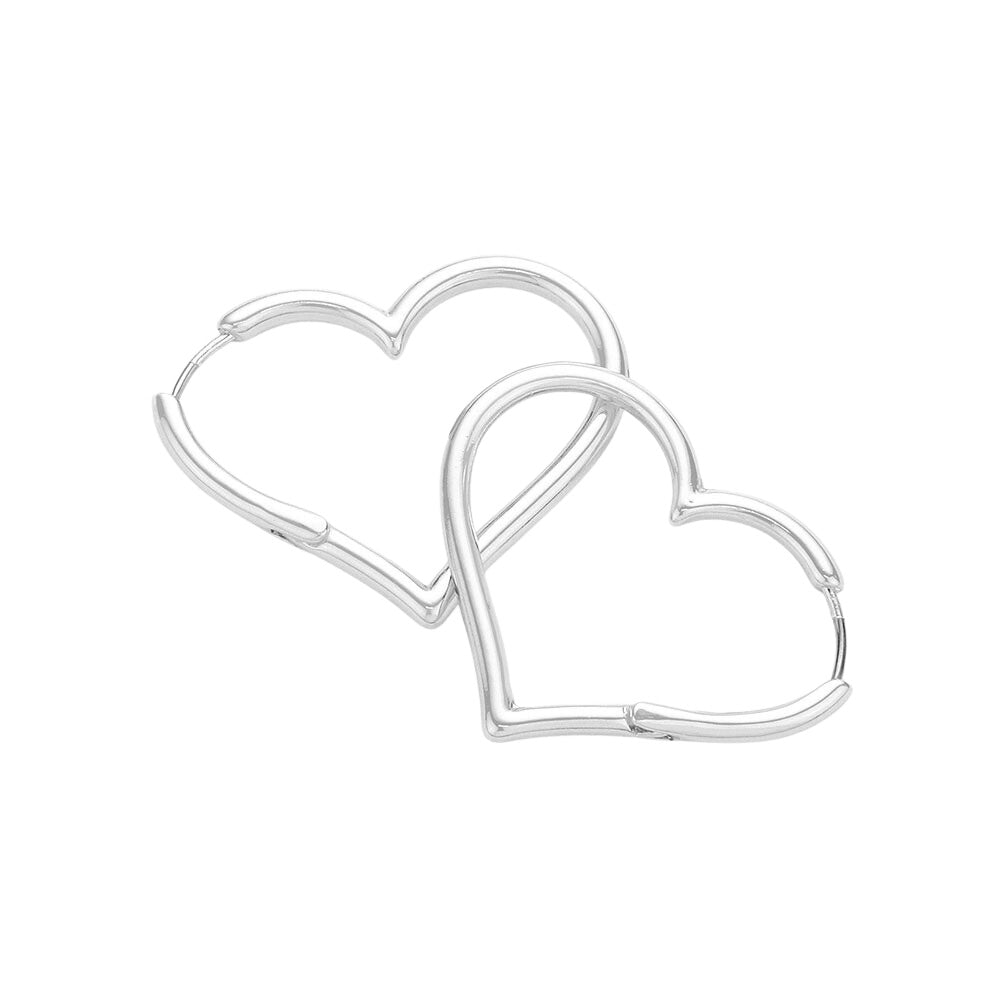 Silver Heart Huggie Hoop Earrings, a Beautifully crafted design add a gorgeous glow to any special outfit Especially for Valentine's Day celebrations. These earrings will make your love more colorful. Perfect Birthday Gift, Anniversary Gift, Mother's Day Gift, Graduation Gift, and Especially for Valentine's Day.
