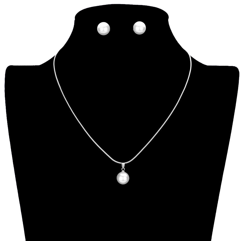 Silver Pearl Pendant Necklace, is a stunning jewelry set that will sparkle all night long making you shine like a diamond on special occasions. Wear together or separate according to your event with different outfits to add perfect luxe and class with incomparable beauty. Simple sophistication makes a stand-out addition to your collection designed to accent the neckline and add a gorgeous stylish glow to any special outfit in style.