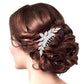 Silver Rhinestone Flower Hair Comb, is a classic wedding and regular gorgeous hair accessory that fits the bride and the bridesmaid. It's perfect for any hair color and type that makes you more glamourous and shiny on a special occasion. Add spectacular sparkle to your hairdo. These Flower & Leaf themed hair comb is perfect for weddings, engagements, proms, evenings, anniversaries, parties, banquets, dances.