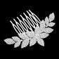 Silver Rhinestone Flower Hair Comb, is a classic wedding and regular gorgeous hair accessory that fits the bride and the bridesmaid. It's perfect for any hair color and type that makes you more glamourous and shiny on a special occasion. Add spectacular sparkle to your hairdo. These Flower & Leaf themed hair comb is perfect for weddings, engagements, proms, evenings, anniversaries, parties, banquets, dances, friends gatherings and performances and so on. 