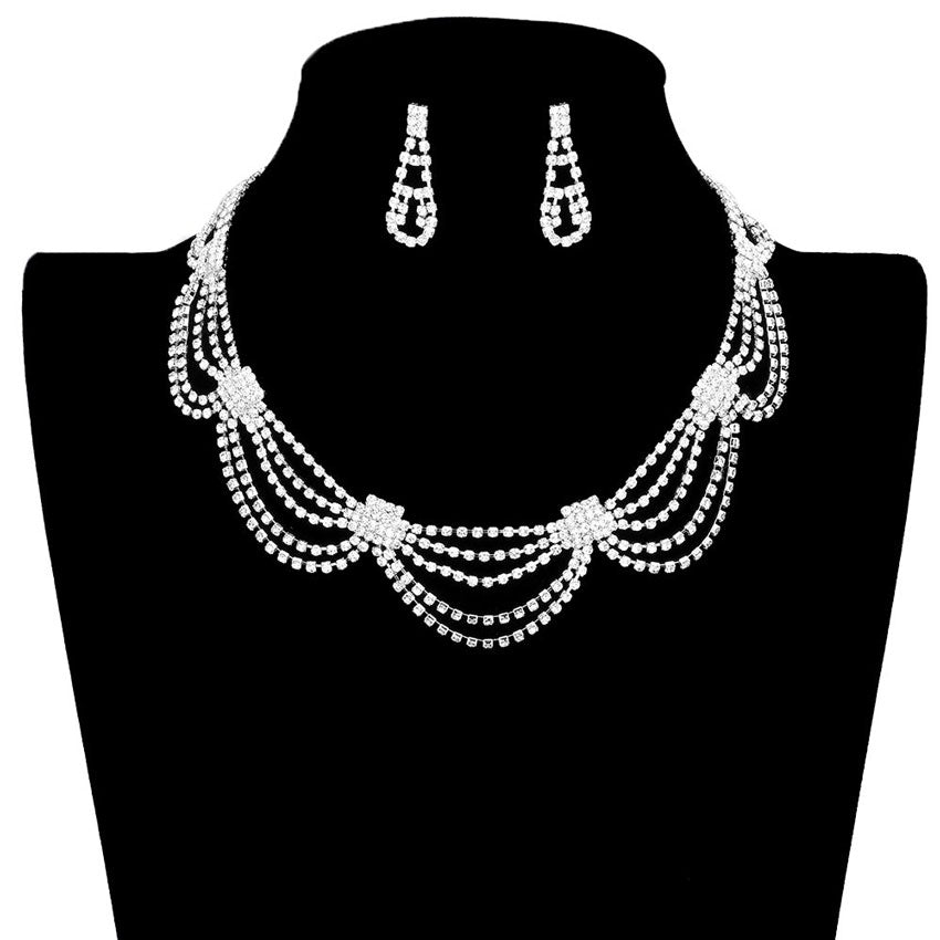Silver Rhinestone Pave Collar Necklace. Wear a pop of shine to complete your ensemble with perfect beauty with extra luxe. The perfect accessory for adding the right amount of shimmer and a touch of class to special events. These classy rhinestone pave collar necklaces are perfect for Party, Wedding, Evening. Awesome gift for birthday, Anniversary, Valentine’s Day, or any special occasion. Show your ultimate class!