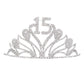Silver Sweet 15 Rhinestone Princess Tiara. Perfect for adding just the right amount of shimmer & shine, will add a touch of class, beauty and style to your special events, embellished glass Rhinestone to keep your hair sparkling all day & all night long. Perfect Gift for every women.