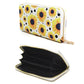 Yellow Vibrant Floral Wallet, Yellow Sunflower Wallet, Sunflower PVC Wallet, Fashion Handbag Zipper Wallet, Zipper Coin Pocket, Zipper Closure Wallet, Sunflower Print Wallet, Perfect Birthday Gift, Valentine's Day Gift, Anniversary Gift, Love You Gift, Mother's Day Gift, Thank you Gift, Spring Wallet, Summer Wallet