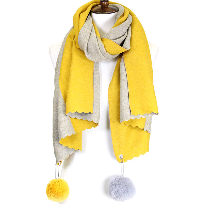 Soft Cashmere Feel Two Side Pom Pom Scarf Warm Reversible Pom Pom Scarf accent your look with this soft, highly versatile wrap, can wear be worn as a scarf or a shawl. Classic delicate look pairs well with your ensemble, keeps you warm & toasty. Perfect Gift Birthday, Christmas, Anniversary, Holiday, Valentine's day