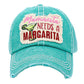 Turquoise Mamacita Needs a Margarita Message Vintage Baseball Cap. Fun, cool, vintage baseball cap for men! Perfect for a bad hair day, you can pull your messy bun or high ponytail through, perfect to keep your hair away from you face while exercising, running, playing tennis or just taking a walk outside. Adjustable Velcro strap gives you the perfect fit.