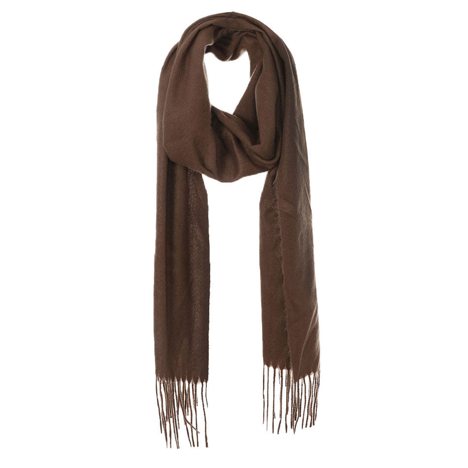Tan Fall Winter Solid Tassel Oblong Scarf, on trend & fabulous, a luxe addition to any cold-weather ensemble. Great for daily wear in the cold winter to protect you against chill, classic infinity-style scarf & amps up the glamour with plush material that feels amazing snuggled up against your cheeks.