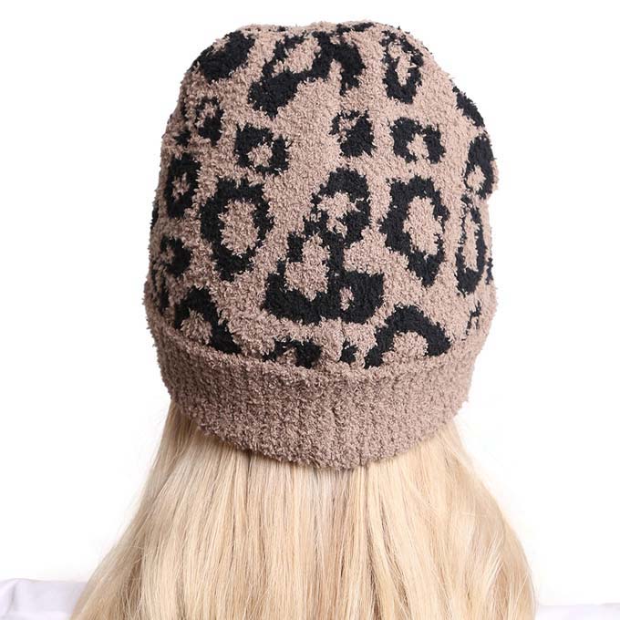 Taupe Leopard Patterned Soft Knit Beanie Hat, before running out the door into the cool air, you’ll want to reach for this toasty beanie to keep yourself warm. Accessorize the fun way with this beanie. It's the autumnal touch you need to finish your outfit in style. An awesome winter gift accessory for Birthday, Christmas, Stocking Stuffer, Secret Santa, Holiday, Anniversary, Valentine's Day, etc. Happy winter!