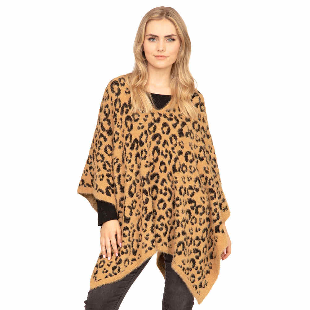 Taupe Leopard Printed Soft Poncho Soft Leopard Shawl Cape Wrap, are trending and an easy, comfortable, warm option you can easily throw on and look great in any outfit! Perfect Birthday Gift , Christmas Gift , Anniversary Gift, Regalo Navidad, Regalo Cumpleanos, Valentine's Day Gift.