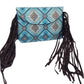 Teal Boho Patterned Faux Leather Suede Tassel Fanny Pack Crossbody Belt Bag, look like the ultimate fashionista when carrying this small chic bag, great for when you need something small to carry or drop in your bag, Birthday Gift, Valentine's Day Gift, Anniversary Gift, Love You Gift, Mother's Day Gift, Thank you Gift