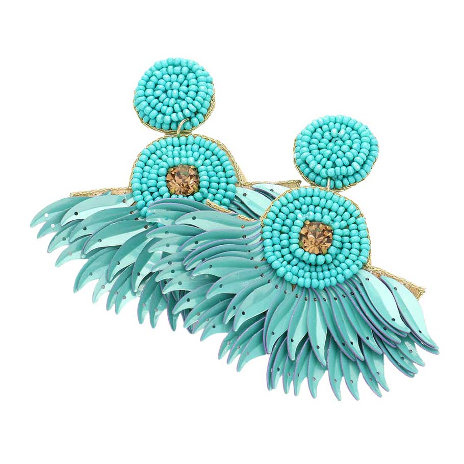 Teal Felt Back Seed Beaded Boho Fringe Dangle Earrings, are beautifully designed on a fringe theme to put on a pop of color and complete your ensemble. Perfect for adding the perfect beauty & glamor everywhere with these seed-beaded fringe earrings. These felt-back dangle earrings are handcrafted jewelry that fits your lifestyle.