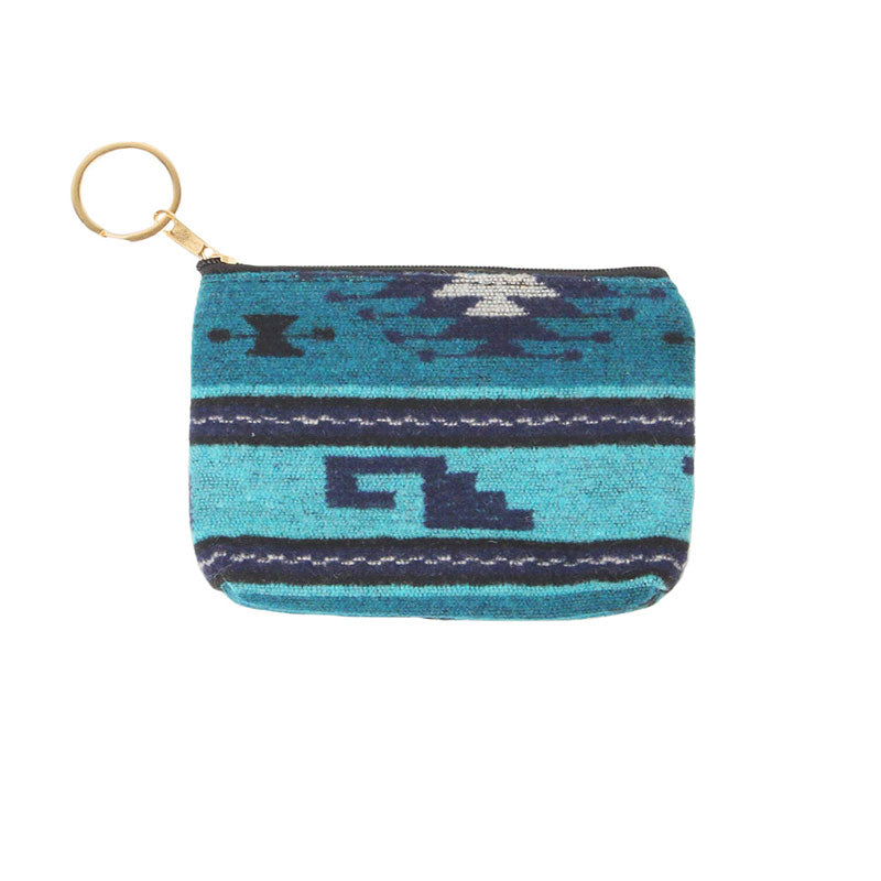 Teal Western Patterned Coin Card Purse. Perfect for makeup, money, credit cards, keys or coins, comes with a wristlet for easy carrying, light and simple. Put it in your bag and find it quickly with it's bright colors. Great for running small errands while keeping your hands free. This fashionable Coin Card Purse bag will be your new favorite accessory. Perfect Birthday Gift, Mother's Day Gift, Graduation Gift or any other events.