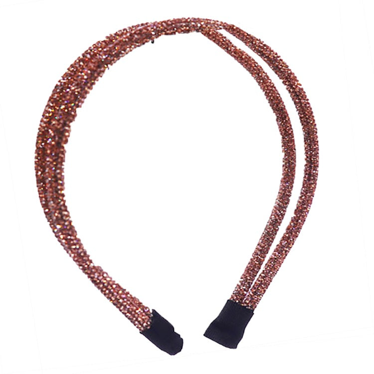 Topaz Double Band Stone Accented Giltzy Bead Padded Crystal Shimmer Headband, soft, shiny headband makes you feel extra glamorous. Push your hair back, add a pop of color and shine to any plain outfit, Goes well with all outfits! Receive compliments, be the ultimate trendsetter. Perfect Birthday Gift, Mother's Day, Easter 