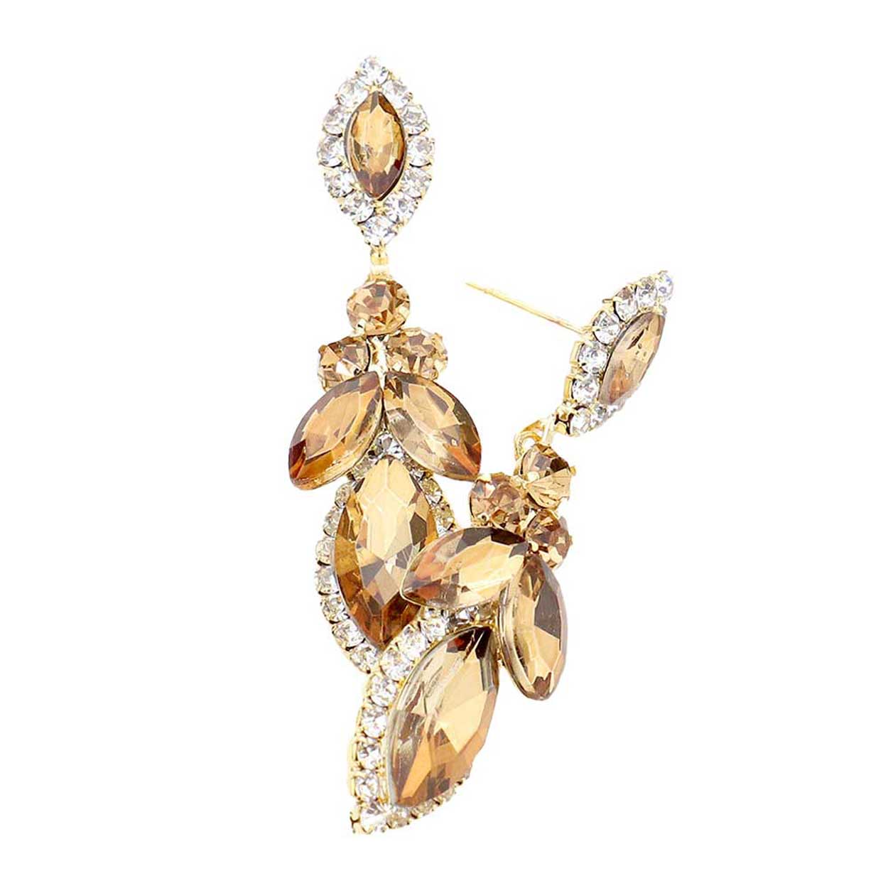 Topaz Marquise Round Stone Accented Dangle Evening Earrings. These gorgeous stone pieces will show your class in any special occasion. The elegance of these stone goes unmatched, great for wearing at a party! Perfect jewelry to enhance your look. Awesome gift for birthday, Anniversary, Valentine’s Day or any special occasion.