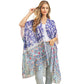 Turquoise Multi Patterned Cover Up Kimono Poncho. Lightweight and soft brushed fabric exterior fabric that make you feel more warm and comfortable. Great for hanging out, daily wear, vacation, travel, shopping, holiday attire, office, work, fall, spring, winter. Perfect Gift for Wife, Mom, Birthday, Holiday, Anniversary,