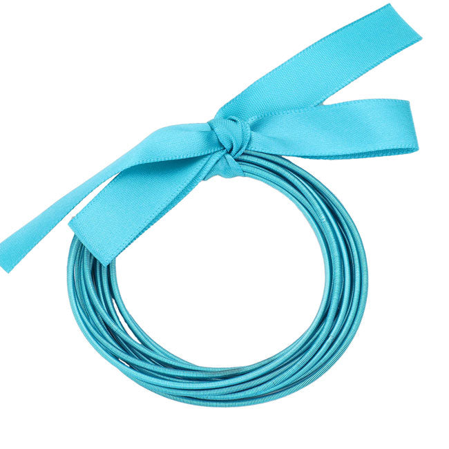Turquoise Fashionable Guitar String Stackable Stretch Bracelets. These stackable bracelets can light up any outfit, and make you feel absolutely flawless. Fabulous fashion and sleek style adds a pop of pretty color to your attire, coordinate with any ensemble from business casual to everyday wear.