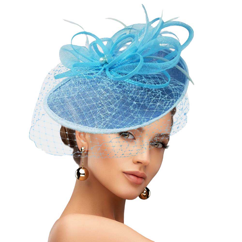 Turquoise Feather Mesh Fascinator Headband, Stylish Fascinator hat, noble, delicate mesh feathers and material is compertable and easy wearing also add glamour and fancy charming. This timeless pieces are Perfect for a fancy formal event, a ladies luncheon, a tea party, cocktail party, prom, Kentucky Derby, Grand National, Melbourne Cup, Triple Crown, wedding or any special occasion.