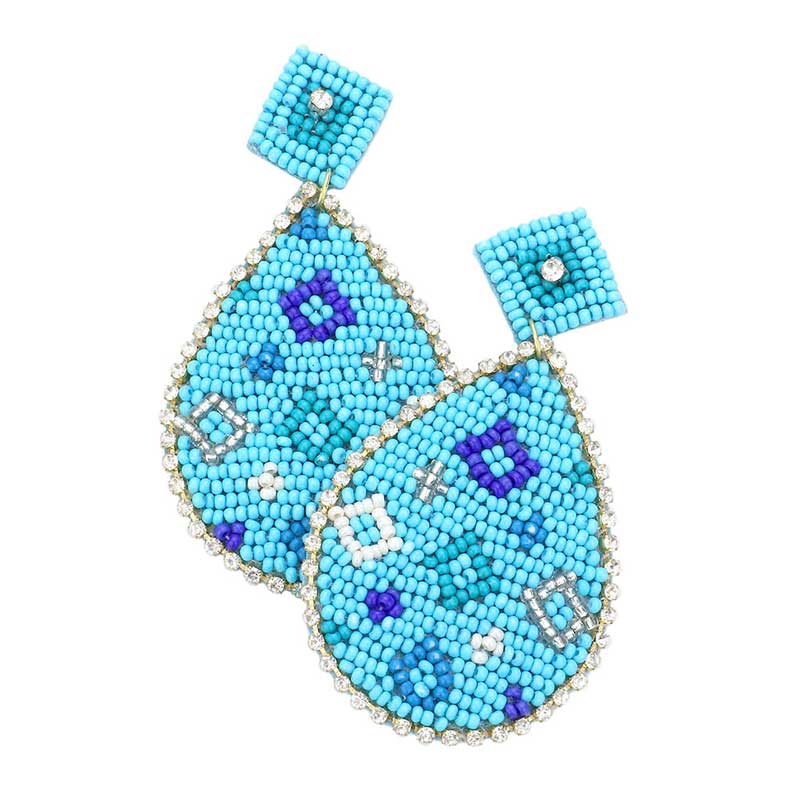 Turquoise Felt Back Teardrop Beaded Dangle Earrings, This beaded handcrafted jewelry that fits your lifestyle, adding a polished finish to your look. Enhance your attire with these beautiful artisanal earrings to show off your fun trendsetting style. Lightweight and comfortable for wearing all day long. This is a fantastic gift for your loved ones.