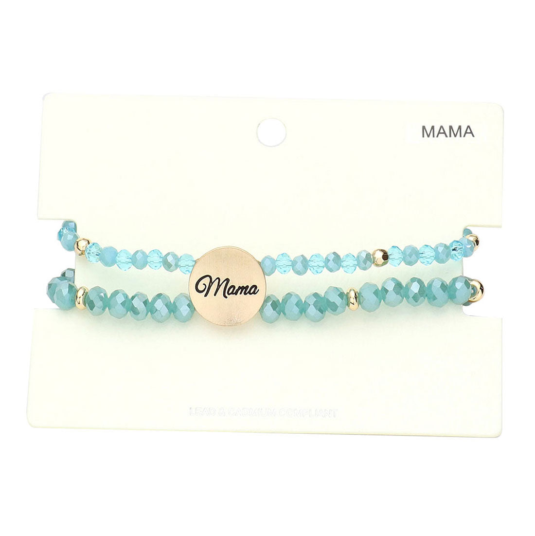 Turquoise Mama Metal Disc Message Charm Faceted Beaded Stretch Bracelet, these Charm Faceted Beaded Stretch bracelets can light up any outfit, and make you feel absolutely flawless. Fabulous fashion and sleek style adds a pop of pretty color to your attire. Make your mother feel special by giving this Mama Metal bracelet as a gift and expressing your love for your mother on this Mother's Day. 