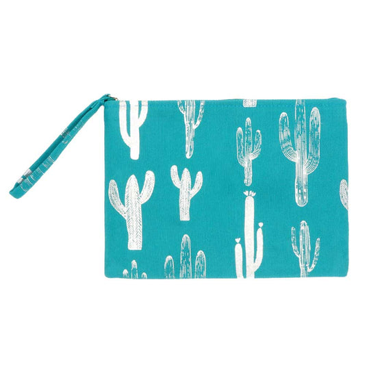 Turquoise Metallic Cactus Patterned Pouch Clutch Bag. Take your love for statement accessorizing to a new level of affection with these Pouch Clutch Bag! Highlight your appearance, grasp everyone's eye in your party. Perfect gift on Christmas, Valentine's Day, Anniversaries as well as birthday for your beloved ones.
