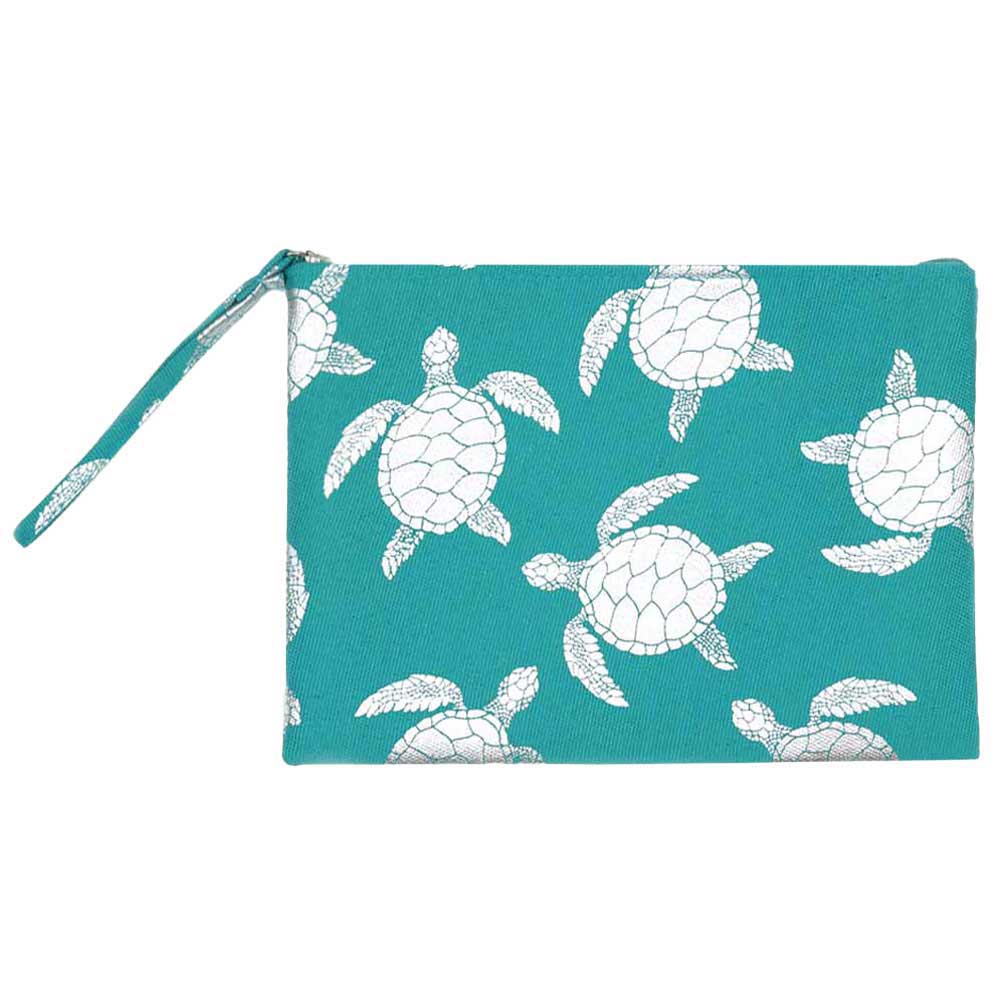 Turquoise Metallic Turtle Pouch Clutch Bag. Whether you are out shopping, going to the pool or beach, this sea life turtle themed clutch bag is the perfect accessory. Spacious enough for carrying any and all of your seaside essentials. Perfect Birthday Gift, Anniversary Gift, Just Because Gift, Mother's day Gift, Summer, Sea Life & night out on the beach etc.