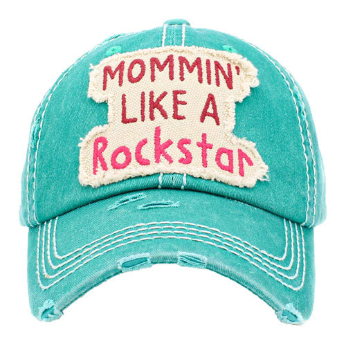Mommin Like A Rockstar Message Vintage Baseball Cap